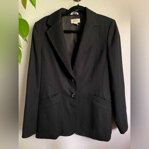 VTG Talbots Lined Wool Stretch Fabric Black Blazer 8 Career Office Business